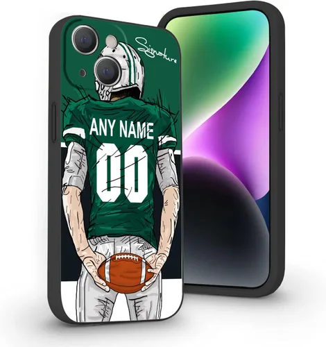 Miniatura 35 de Funda de fútbol personalizada con nombre y número para iPhone17 Air 16 15 Pro Max 14 13 Mini 12 11 Xs Max Xr SE3 8 7 6 Plus, silicona líquida