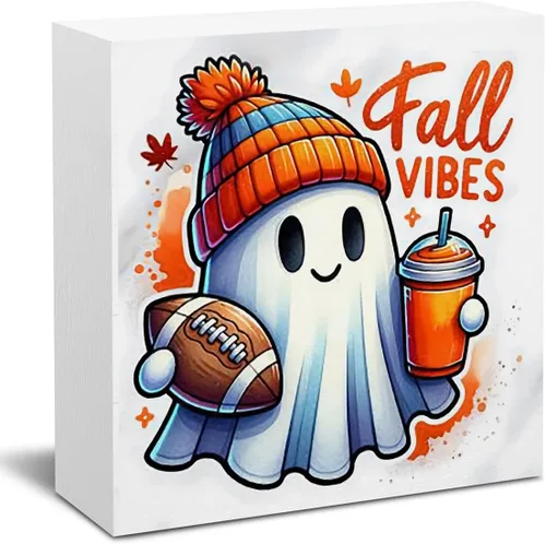 Miniatura 7 de Bonito letrero decorativo de otoño para decoración del hogar, fantasma, otoño, Acción de Gracias, Halloween, decoración para el hogar, oficina