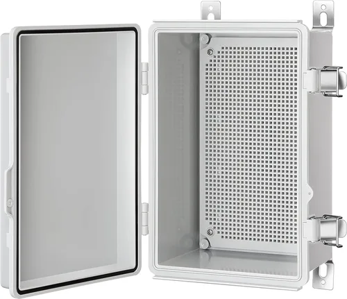 Miniatura 7 de Gratury Caja de conexiones, carcasa de plástico impermeable IP67 para proyectos eléctricos, cubierta gris con bisagras, incluye placa de montaje