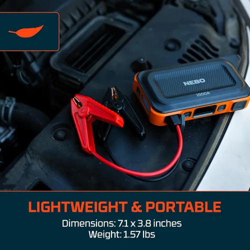 Miniatura 5 de NEBO Assist 1000XP - Arrancador portátil de batería de coche Caja de arranque de 24.4Wh, reinicia coches y vehículos todo terreno de 12V, 25
