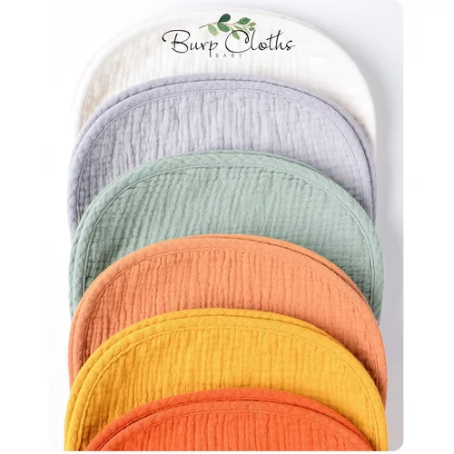 Miniatura 6 de Konssy Juego de paños de muselina para bebé, unisex, paquete de 6 unidades, grandes, 100% algodón, ropa para eructos para recién nacidos, bebés