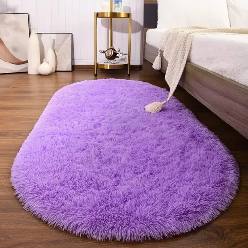 Miniatura 22 de Softlife Alfombras Esponjosas para Dormitorio, Alfombra de Área Peluda Bonita para Niñas y Niños Habitación de Bebé Decoración del Hogar, 2 x 5 Pies