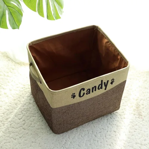 Miniatura 8 de PET ARTIST - Cesta plegable de almacenamiento de juguetes con nombre personalizado de la mascota - Organizador de caja rectangular para juguetes