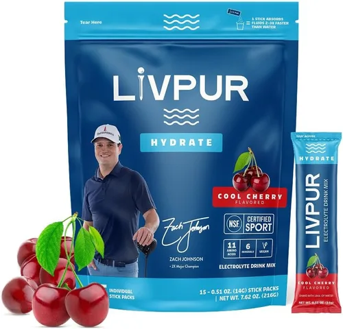 Miniatura 9 de LIVPUR - Mezcla de bebida con electrolitos, polvo de hidratación instantánea con vitamina C, B6, B12 y aminoácidos esenciales para apoyo muscular
