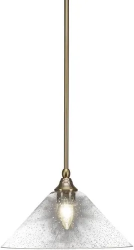 Miniatura 229 de Toltec Lighting Tallo Colgado Mini colgante, acabado de cobre negro, 3.5" cuadrado humo burbuja vidrio