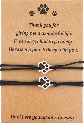 PLwelth Pulseras de perro de cachorro para mujeres y hombres, regalos conmemorativos para amantes de las mascotas, regalos de amistad para ella, sus