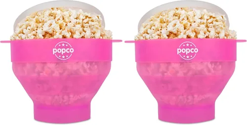 Miniatura 19 de POPCO - Palomitas de maíz de silicona para microondas - Palomitas de maíz plegables - Tazón de palomitas de maíz con asas y tapa - Apto para Verde