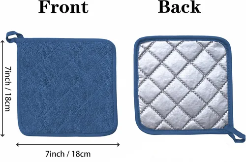 Miniatura 2 de Soporte para ollas de horno de algodón resistente al calor, agarradera de tela de toalla para cocina, guantes de horno para cocinar, cuadrado, 7 x 7