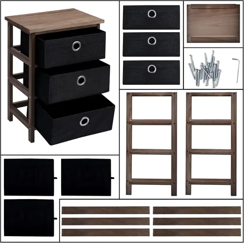 Miniatura 6 de Babion Juego de 2 mesitas de noche, mesitas de noche para dormitorio, mesita de noche con 3 cajones extraíbles, mesas auxiliares para dormitorio
