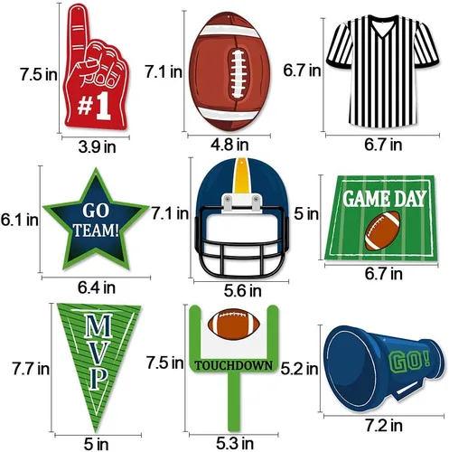 Miniatura 4 de Decoraciones de remolino colgante de fútbol de 36 quilates, decoraciones para el día del juego, suministros de fiesta de día de juego deportivo