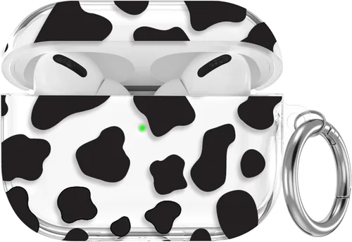 Miniatura 20 de Maxjoy Funda compatible con AirPods Pro, funda con diseño de vaca clara para mujeres y niñas, bonita funda protectora suave con llavero compatible