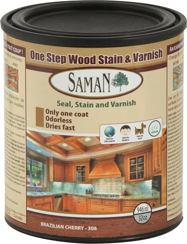 Miniatura 9 de SamaN Interior One Step Sellador, Tinte y Barniz para Madera – Tinte a Base de Aceite Sin Olor - Protección para Muebles y Madera Fina