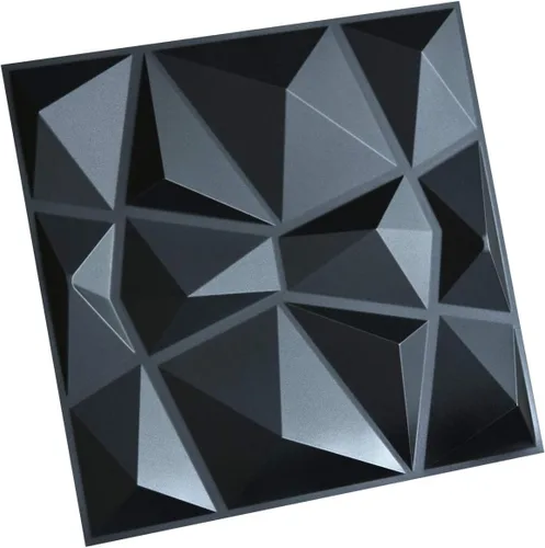 Miniatura 5 de Art3d Diseño de pared 3D texturizado con paneles 3D, diamante negro, 19.7 x 19.7 pulgadas (paquete de 12)