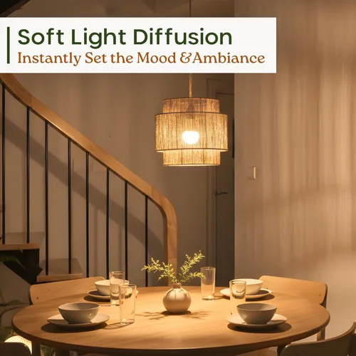 Miniatura 2 de Chi An Home Lámpara colgante de yute bohemio de 11.8 pulgadas con enchufe, lámpara colgante natural tejida a mano con enchufe e interruptor de luz