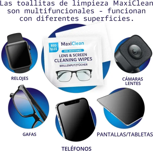 Miniatura 3 de Toallitas limpiadoras de lentes – Toallitas para lentes – 400 toallitas prehumedecidas envueltas individualmente para gafas, electrónica, teléfono