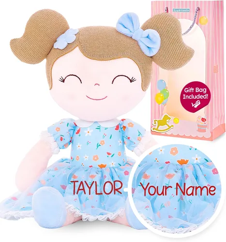 Miniatura 11 de Gloveleya Personalized Curly Doll with Your Name - Cute Custom Pink Soft Plush Doll for Girls Plush Doll Customized Gifts Rizado rosa