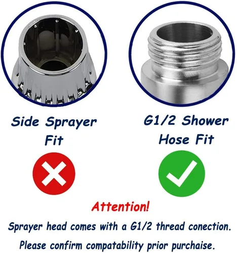 Miniatura 2 de Cabezal rociador de acero inoxidable con agarre térmico - Pulverizador de bidet con acabado cromado cepillado - Shattaf para pañales de tela