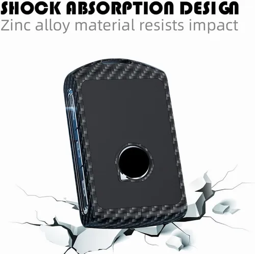 Miniatura 3 de SANRILY ABS+aleación de zinc sin llave para Volvo Key Fob Cover XC90 XC60 S60 XC40 S90 V60 Funda con llavero negro