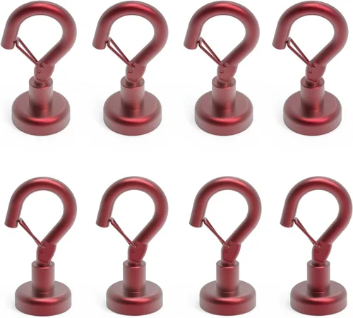 Miniatura 11 de Ant Mag Ganchos magnéticos negros resistentes con broche de presión de 22 libras, ganchos magnéticos fuertes, ideales para colgar en refrigerador