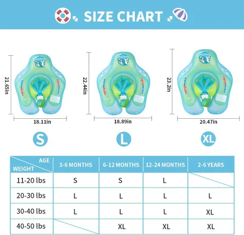 Miniatura 5 de Baby Swimming Float Kids Inflatable Swim Ring with Safety Support Bottom Swimming Pool Accessories for 3-36 Months