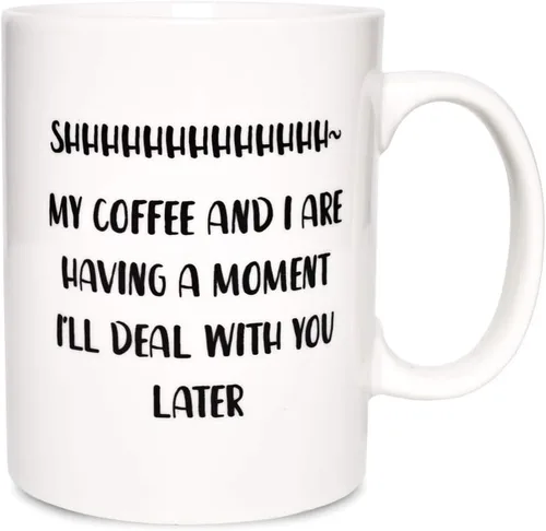 Bosmarlin Taza grande y divertida de regalo para los amantes del café, taza de gran humor para trabajadores de oficina, 17.5 onzas, apta para