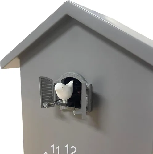 Miniatura 4 de WALPLUS Reloj de cuco moderno con diseño de pájaro que canta en la hora Coo Coo Coo Relojes de pared con péndulo de reloj de cuco de pájaro