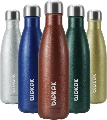Miniatura 39 de BJPKPK Botella de Agua Aislada 17oz Botellas de Agua de Acero Inoxidable Apta para Lavavajillas Metal Térmica Mantiene Frío y Caliente, Gris Niebla