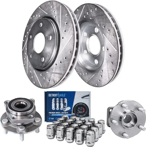 Miniatura 15 de Detroit Axle - Rotores de freno traseros para Volkswagen Beetle Jetta Golf SportWagen Audi A3 2010 2011 2012 2013 2014 2015 2016 2017 2018 2019