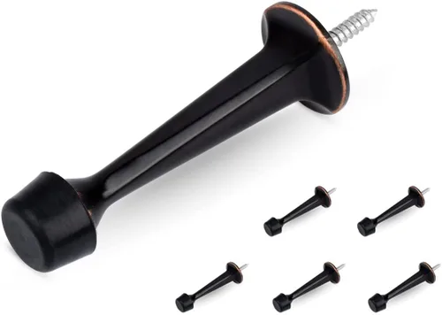 Miniatura 31 de HOMOTEK Paquete de 20 topes de puerta rígidos sólidos resistentes con punta de goma suave, tope de puerta fundido de zinc para proteger la pared