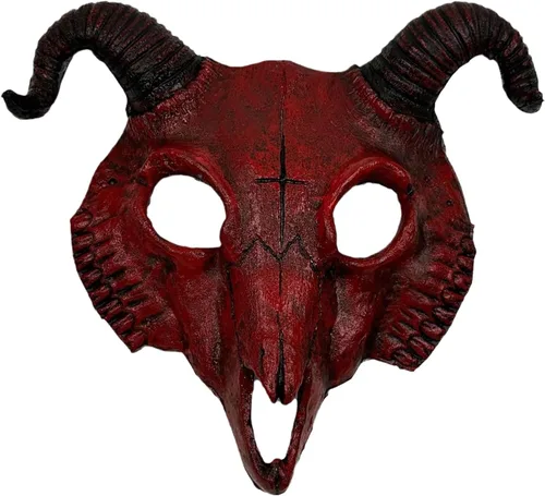 Miniatura 10 de Máscara de cabra para Halloween, oveja, cráneo, carnaval, fiesta, poliuretano, animal, cuerno de animal, cosplay, fiesta, accesorio de disfraz Negro
