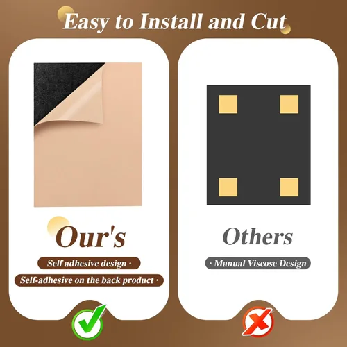 Miniatura 5 de Paquete de 12 paneles acústicos de pared, cubren 16 pies cuadrados – 16 x 12 x 0.4 pulgadas, paneles autoadhesivos de nogal insonorizados