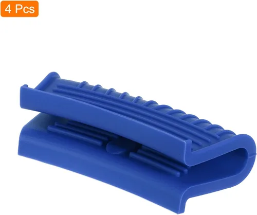 Miniatura 3 de uxcell 4 piezas de soporte de silicona para mango de sartén caliente, funda antideslizante resistente al calor para cocina, ollas y sartenes, Azul