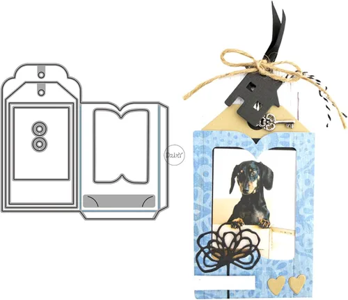 Miniatura 5 de DzIxY One Cloud Border Label Troqueles de corte de metal para kit de fabricación de tarjetas, troqueles de papel de gofrado, plantillas de máquina 6