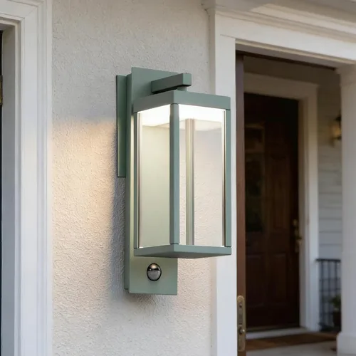 Luces LED con sensor de movimiento para porche, montaje en pared al aire libre, lámpara exterior para casa, garaje, patio, jardín, 13 W, 750 lm