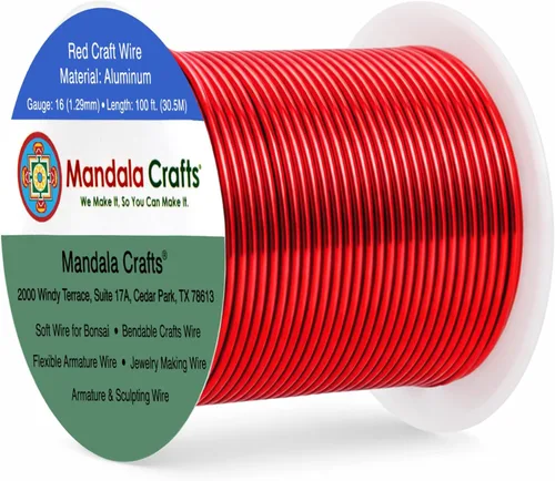 Miniatura 142 de Mandala Crafts - Alambre de aluminio anodizado de 8 calibre para hacer joyas - 9.75 m de alambre flexible negro colorido - Flexible para bonsái