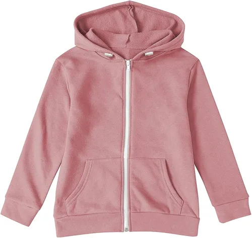 Miniatura 3 de Sidefeel Sudadera con capucha de manga larga con cremallera para niñas, abrigo casual con bolsillos 4Y-13Y