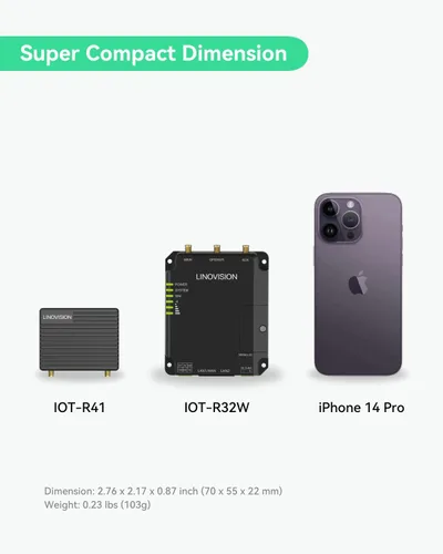 Miniatura 3 de LINOVISION Mini enrutador industrial 4G LTE con bajo consumo de energía, GPS, RS232/RS485, DI/DO, modo dongle USB para computadora, enrutador