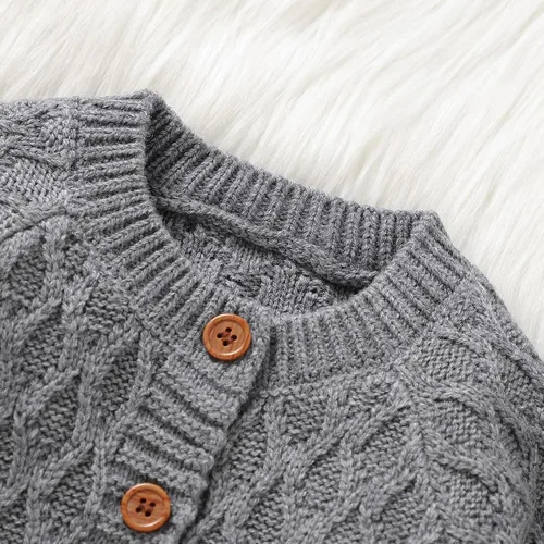 Miniatura 5 de Suéter de punto para bebé recién nacido, de manga larga, con gorro cálido