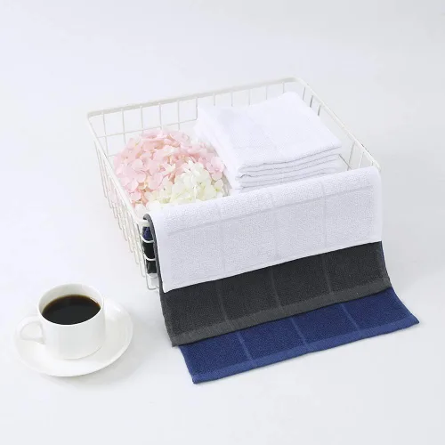 Miniatura 5 de Glynniss Trapos azules de cocina altamente absorbentes, color azul marino, 100% algodón, para lavar platos, limpieza (12 unidades, azul)