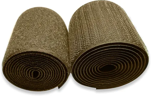 Cinta de gancho y bucle para coser de 2 pulgadas de ancho, color verde ranger, sin adhesivo, de 1 yarda de longitud, cinta de gancho y bucle de Caqui