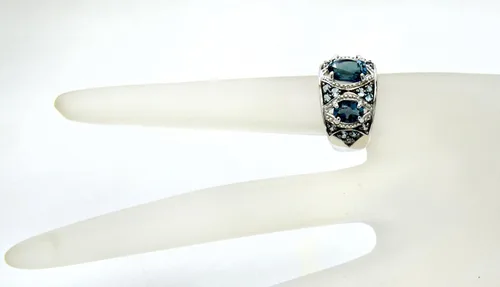 Miniatura 5 de RB Gems - Anillo de plata de ley 925 (5 quilates, acabado rodiado, estilo 3 piedras)