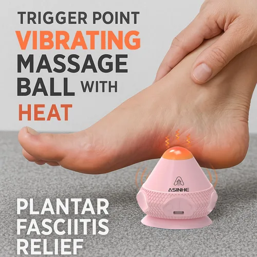 Miniatura 2 de VibeHeat Mini - Bola de masaje vibratoria calentada con base de succión, 2 modos de calor y 2 modos de vibración, masajeador de punto de activación