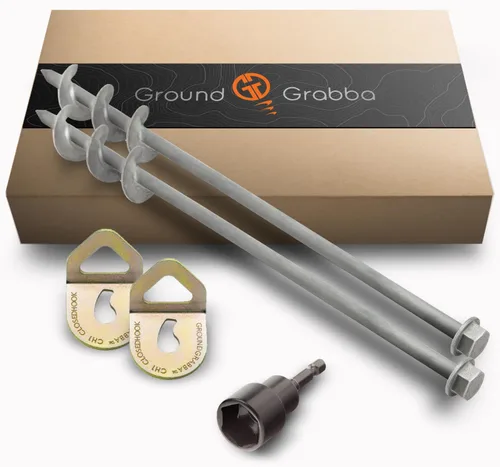 GROUNDGRABBA Estaca atornillada para suelo normal a duro | Tornillos de tierra de anclaje de tierra impulsados por taladro de primera calidad | 2