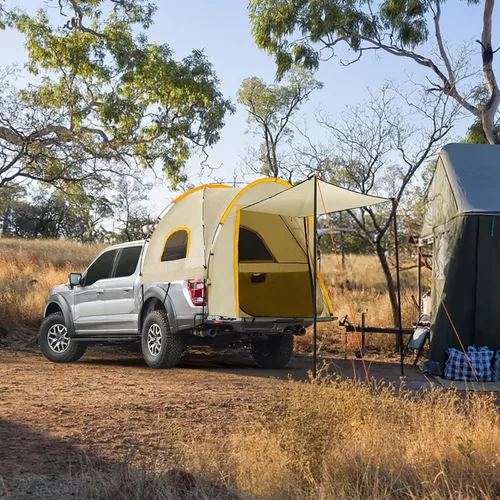 Miniatura 8 de Tienda de campaña para camioneta con toldo de sombra, impermeable PU5000mm Oxford para caja de camioneta de 5 a 5.2 pies para camping, viajes