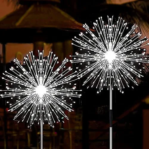 Miniatura 12 de JJGoo - Farolas solares con efecto de fuego, juego de 2, 135 LEDs, 2 modos de iluminación, luces solares para jardín al aire libre, impermeables