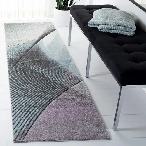 Miniatura 36 de SAFAVIEH Hollywood Collection - Alfombra decorativa de 2 pies 7 pulgadas x 5 pies, gris y azul, diseño moderno de mediados de siglo, no desprende