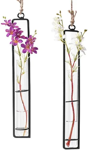 Miniatura 6 de Sziqiqi Florero de tubo de propagación de vidrio transparente colgante para esquejes, propagación de plantas hidropónicas, hogar, balcón, contenedor