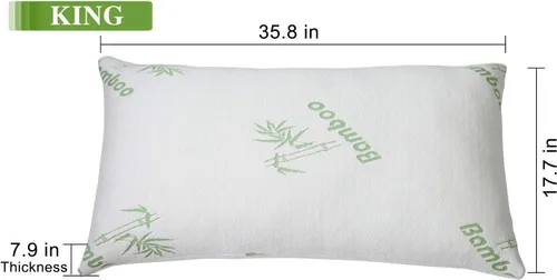 Miniatura 3 de iMounTEK Almohada de espuma viscoelástica transpirable de rayón de bambú con funda de almohada lavable, almohadas de primera calidad para dormir