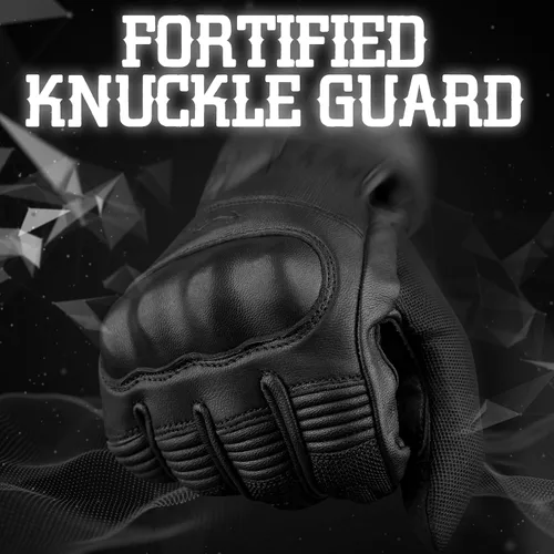 Miniatura 5 de J.A.G. Guantes de motocicleta – Guantes de motocicleta perforados de cuero premium para hombres con protección de nudillos Guantes de motocicleta