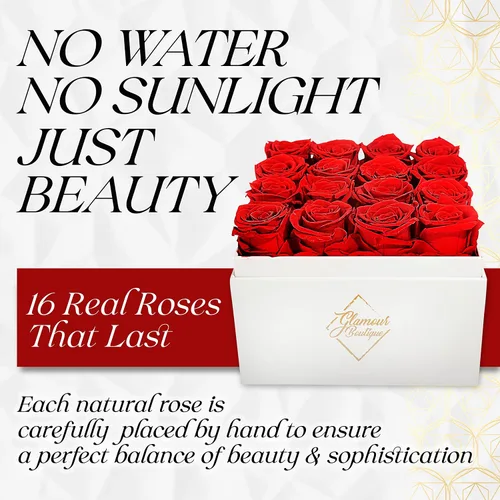Miniatura 4 de GLAMOUR BOUTIQUE Rosas preservadas en una caja, regalos para ella, esposa y mamá, decoración de flores de rosas para regalo de cumpleaños, ramo
